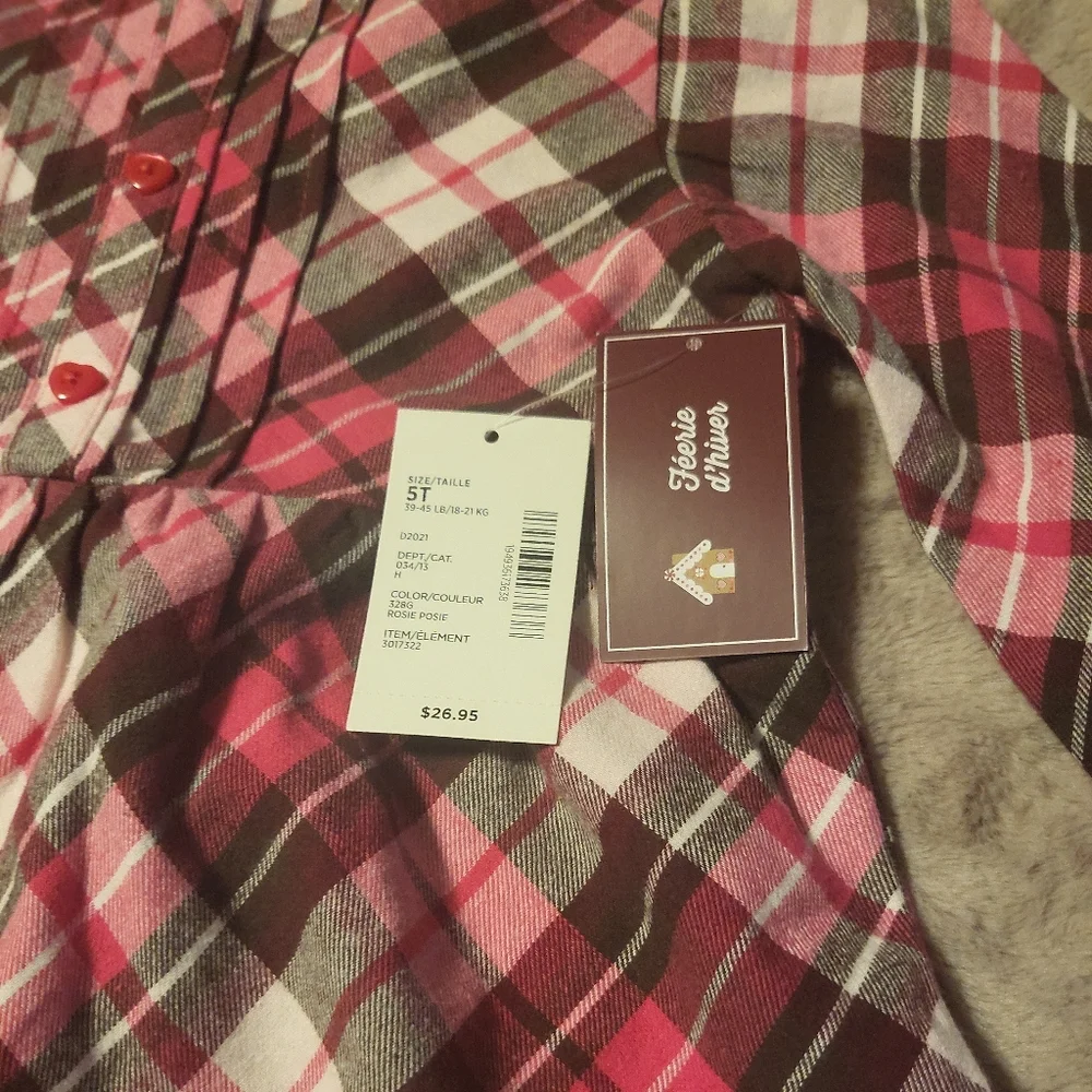 Brand New NWT 100% Cotton Pink Plaid Shirt Top Gymboree Kid's - 5T
